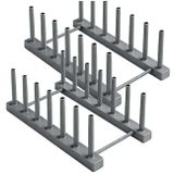 Gris égouttoir pour assiettes, organisateur de rangement, set de 2
