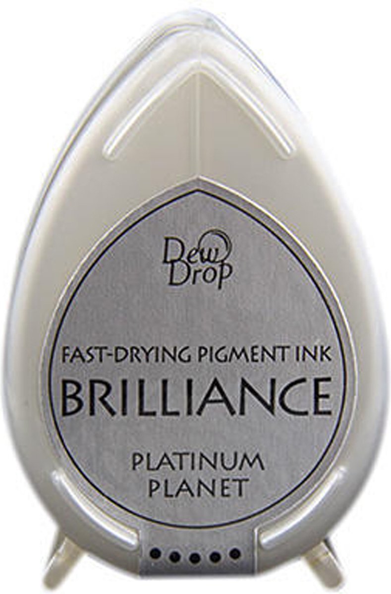 Tsukineko Brilliance Dew Drop inktkussen Platinum Planet BD-000-092 - platina rvs