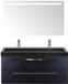 BES LED Seville Badmeubelset 120 cm - 2 Laden Black Oak - Wastafel Lucca Enkel met Sence Spiegel