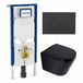 Geberit QeramiQ Dely Toiletset - 36.3x51.7cm - Diepspoel - Rimless - Geberit UP720 Inbouwreservoir - Softclose Toilet Zitting - Mat Antraciet Bedieningsplaat