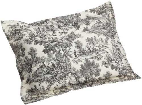 Ellis Curtain Victoria Park Toile Kussen Sham standaard maat, zwart - 0730462016195