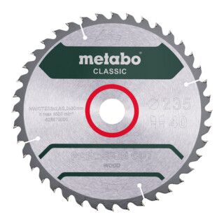 Metabo Zaagblad "Precision Cut Wood - Classic" 235x2,8/2,0x30 Z40 WZ 15° /B - 1 Stuk