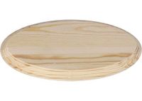Standvoet van massief grenenhout, 16 x 9 cm, 14 x 7 cm, hoogte 1,5 cm.
