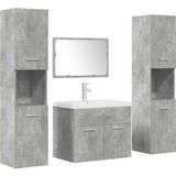 Maison Exclusive - Ensemble de meubles de salle de bains 5 pièces, gris béton, aggloméré