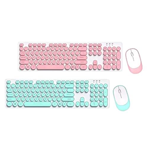 OISE ART STORE Trade Shop Tf770 Toetsenbordset voor muis, draadloos, 2,4 g, retro keycap, rond, PC-laptop