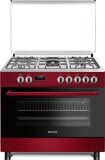 Wiggo WO-E909R(RX) Serie 9 Gasfornuis - 90 cm - 5 Kookzones - Rood