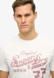 Superdry - Leather & Boot Co Script T-shirt - Heren - T-shirts - XL - Wit