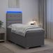 Maison Exclusive - Lit Boxspring Led avec matelas gris clair 90 x 200 cm tissu