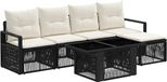 vidaXL Tuinbank Set 2-zits Zwart Polyrattan