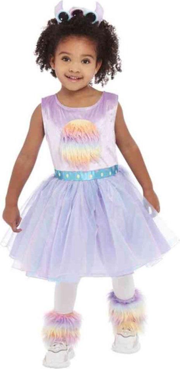 Smiffys Kinder Kostuum - Toddler Cute Monster Paars - Kids tm 2 jaar - Paars - 5059513014467