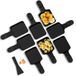 Merkloos Raclette pannetjes - Vierkant - Antiaanbaklaag - Set van 8 - Met 8 lepels - Zwart