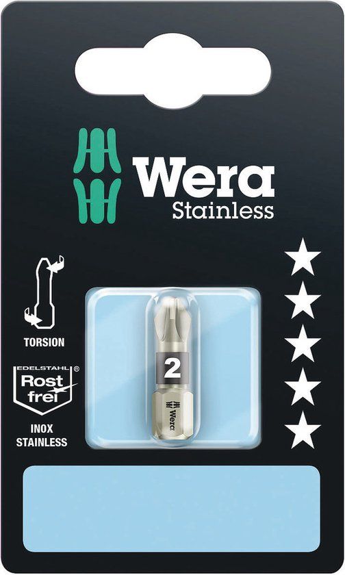 Wera 3855/1 TS Bits Pozidriv, RVS, PZ 1 x 25 mm - 5 stuk(s)