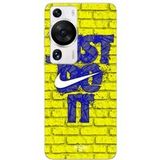 Maniacase Beschermhoes Huawei P60 Pro logo just do it couleur bleu front jaune
