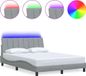 Hanko Cadre de lit sans matelas tissu gris clair 140x190 cm