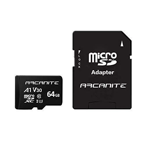 ARCANITE 64 GB microSDXC-geheugenkaart met adapter - UHS-I U3, A1, V30, 4K, C10, microSD - AKV30A164