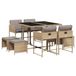 vidaXL 9-delige tuinset met kussens, polyrattan, gemengd beige