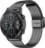 Strap-it Stalen Smartwatch bandje - Geschikt voor Honor Magic Watch 2 - Roestvrij staal - Zwart - 42mm