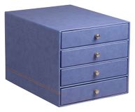 RHODIA 318868C – sorteermap met 4 laden, saffier, 24,8 x 32,7 x 22,8 cm, zadelpen, oranje, buitenkant van kunstleer, collectie Home Office Rama, kantoororganisatie en opslag, design