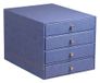 RHODIA 318868C – sorteermap met 4 laden, saffier, 24,8 x 32,7 x 22,8 cm, zadelpen, oranje, buitenkant van kunstleer, collectie Home Office Rama, kantoororganisatie en opslag, design