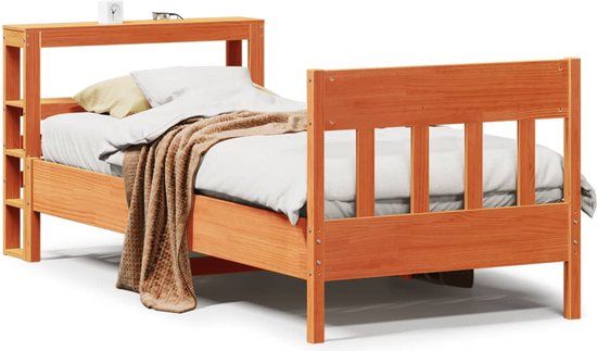 vidaXL Bedframe - Massief Grenenhout - Wasbruin - 100x200 cm