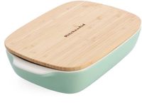 KitchenAid Ovenschaal incl bamboe deksel - Medium: 1,8L - pistache groen