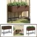 vidaXL Plantenbak met schap poly rattan bruin
