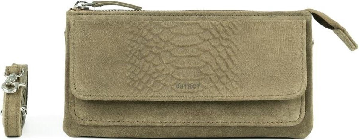 DSTRCT Portland Road Leren Schoudertas / Crossbodytas / Clutch - Khaki