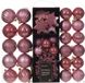 Decoris Kerstballen en Kerstornamenten - 40x - Kunststof - Oudroze - Mix