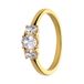 Lucardi Dames Stalen goldplated vintage ring met drie witte zirkonia