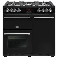 Belling Farmhouse 90 DFT - Zwart - Gasfornuis met 3 ovens