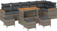 vidaXL Tuinbank Set 6 zitplekken Grijs Polyrattan