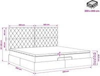 vidaXL Ottoman bed met matras Lichtgrijs 200 x 200 cm Fluweel