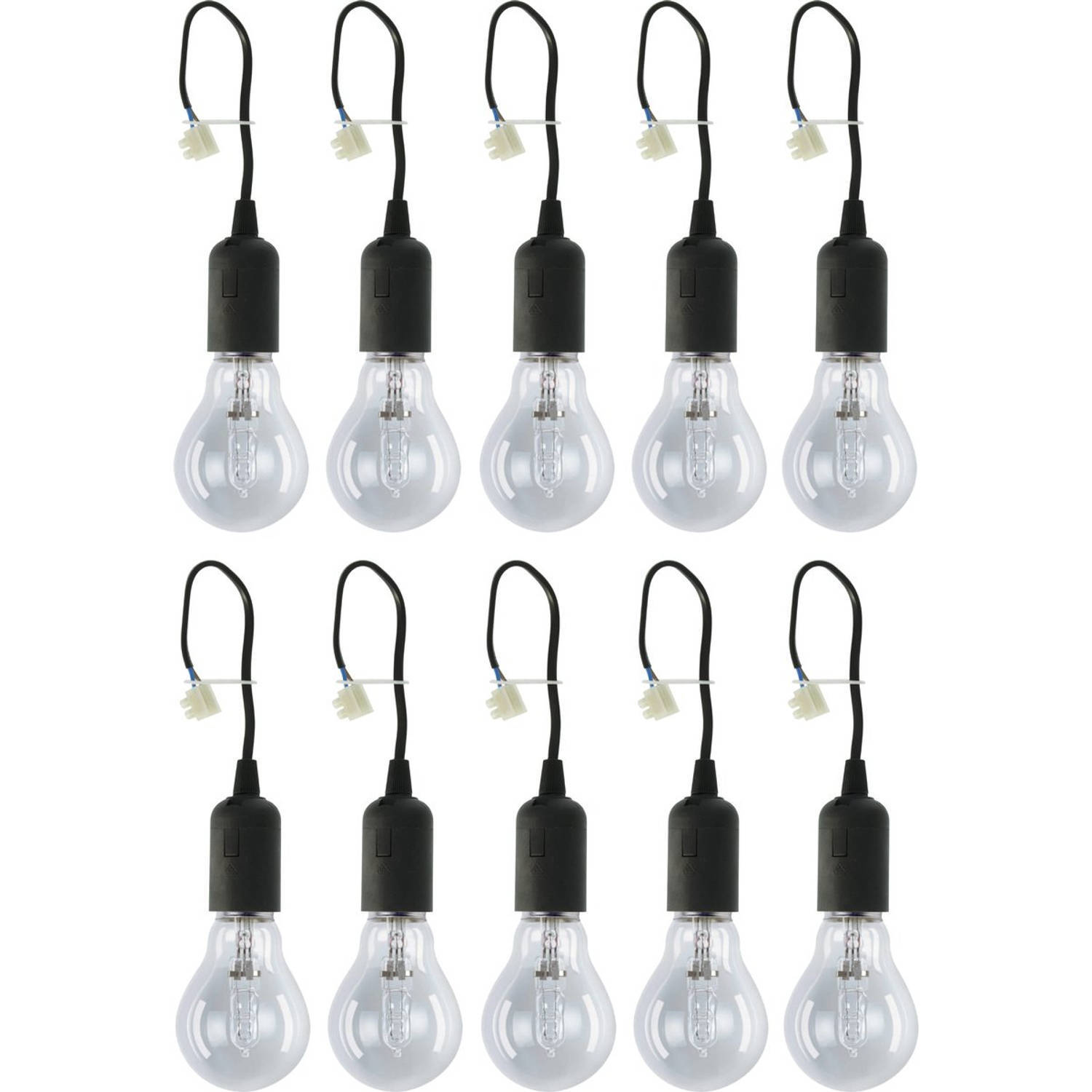 Proventa Verhuisfitting E27 met lamp - 10 stuks - Lampfitting Kroonsteen met lamp - 10 bouwfittingen