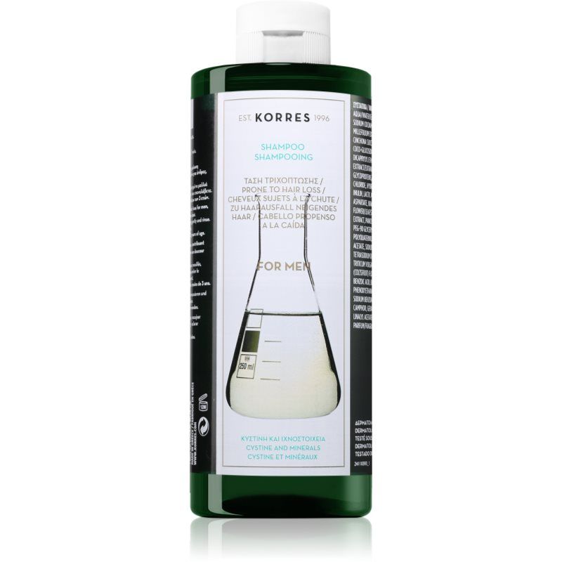 KORRES Cystine & Minerals Shampoo tegen haaruitval voor mannen, anti-haarverlies shampoo, siliconen- en parabenvrij, 400 ml