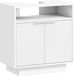 Meuble de salle de bain - Meuble bas pour lavabo - 2 portes nervurées - Compartiment ouvert - Autoportant - Convient aux lavabos sans colonne - 60x33x63 cm - Blanc