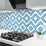Ambiance Sticker Zelfklevende tegelmuurstickers voor keuken en badkamer - 24 FIORA Azulejos cementtegelstickers - 24 stickers 10x10cm