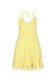 IZIA Yellow Floral V-Neck Sleeveless Short Dress M
