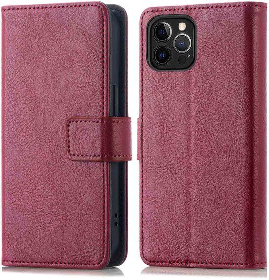imoshion Luxe Bookcase - Geschikt voor Apple iPhone 12 / 12 Pro - Bordeaux