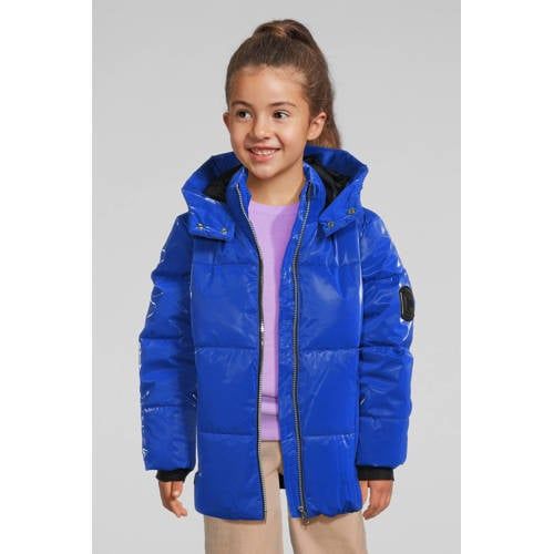 Coolcat gecoate pufferjas met C logo Jessy blauw
