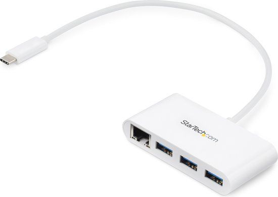StarTech HB30C3A1GEA USB 3.0 Hub with Gigabit Ethernet - Black