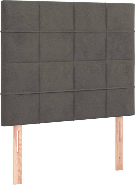 VidaXL Hoofdeind & Voeteind Donkergrijs 80x5x118/128 cm Polyester, Hout