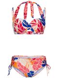 Pastunette Bikini Sunset Coral - Creme/Oranje/Blauw - 4-ways - Maat 38