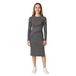 s.Oliver gebreide gestreepte bodycon jurk met split - marineblauw/wit
