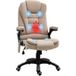 Fauteuil de bureau réglable en hauteur avec fonction massage (6 points de massage, chauffant, beige)