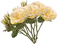 Top Art Kunstbloem roos Little Joy - 5x - geel - 38 cm