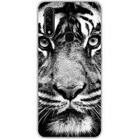 Oppo Bedrukt siliconen hoesje compatibel met Oppo A31 Tigre blanc et noir