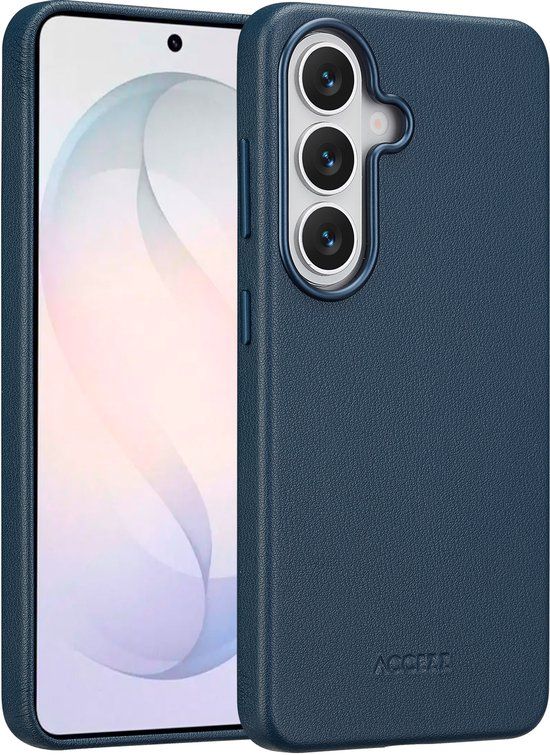 Accezz Hoesje - Geschikt voor Samsung Galaxy S26 - met Magnetische Ring Leather Backcover - Nightfall Blue