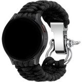 Strap-it Samsung Bracelet corde en nylon Samsung Galaxy Watch Active (noir)