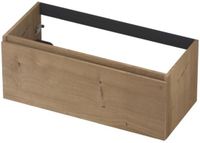 INK - Onderkast 1L Greeploos Houten Keerlijst Fineer - 1000x450x400 Mm - Ash Grey Fineer