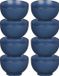 Vivalto Artesania Cerd Vivalto Kommetjes/serveer schaaltjes/soepkommen - 8x - Mistique - Keramiek - Blauw - D14 x H8 cm